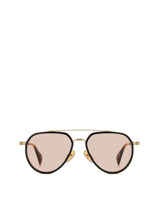 David Beckham Black Pilot-Frame Sunglasses