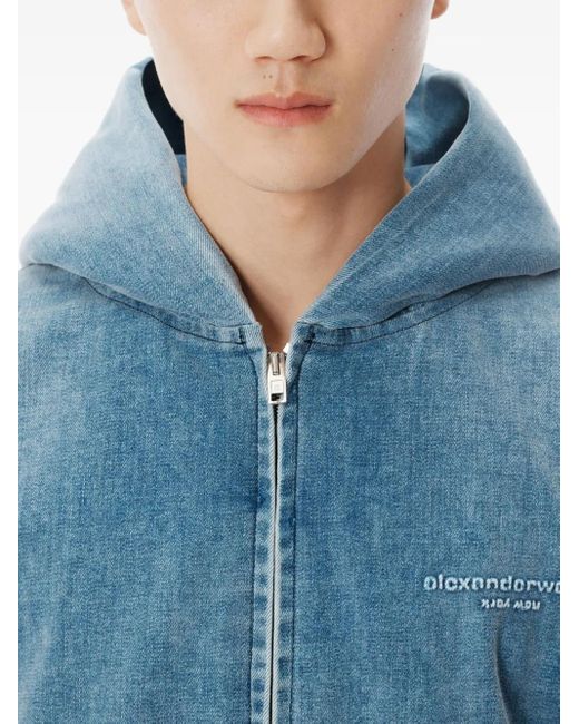 Alexander Wang フーデッド デニムジャケット Blue