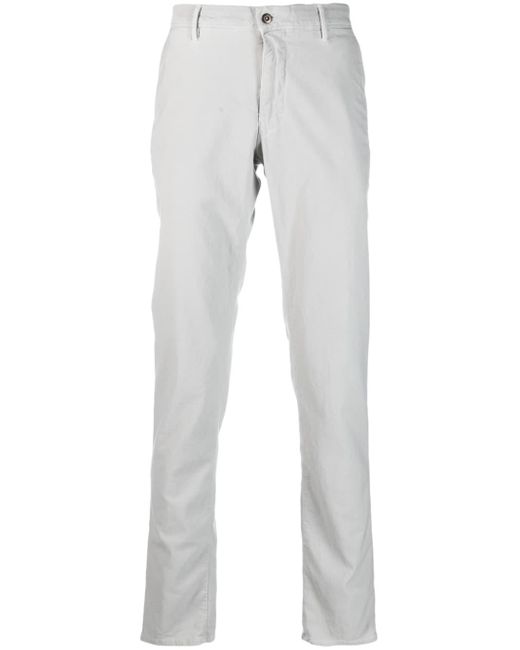 Incotex Gray Straight-leg Cotton Trousers for men