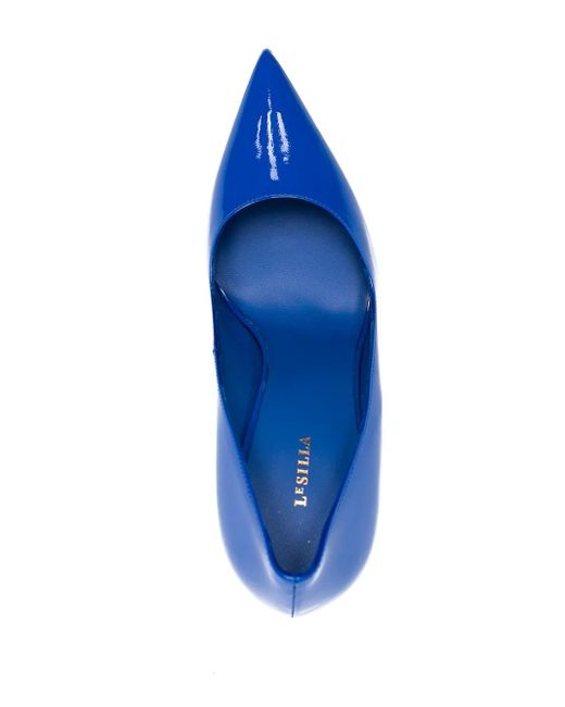 Le Silla Blue Eva Patent-Leather Pumps