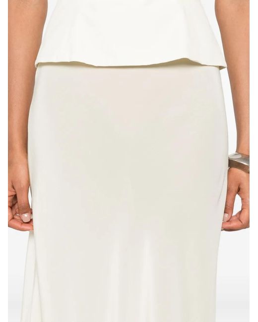 Paris Georgia White Bias-Cut Half-Slip Skirt
