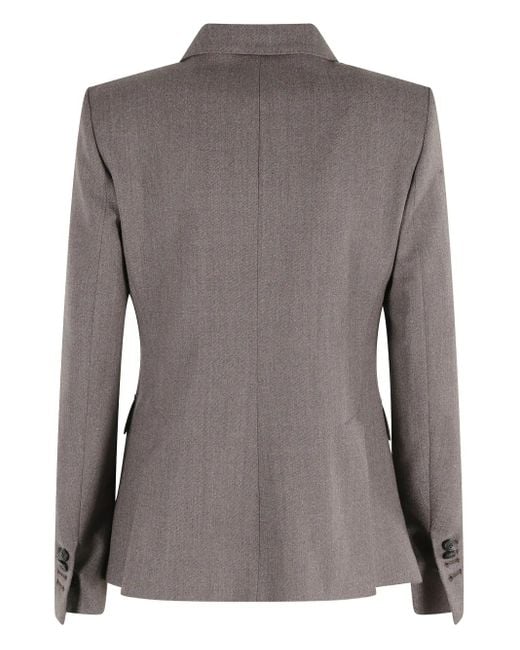 Kiltie Gray Double-Breasted Herringbone Jacket