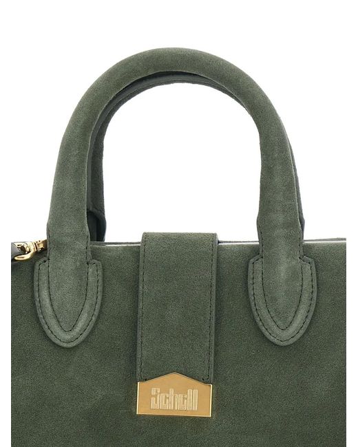 Schell Green Sac À Main En Daim À Anses Sur Le Dessus