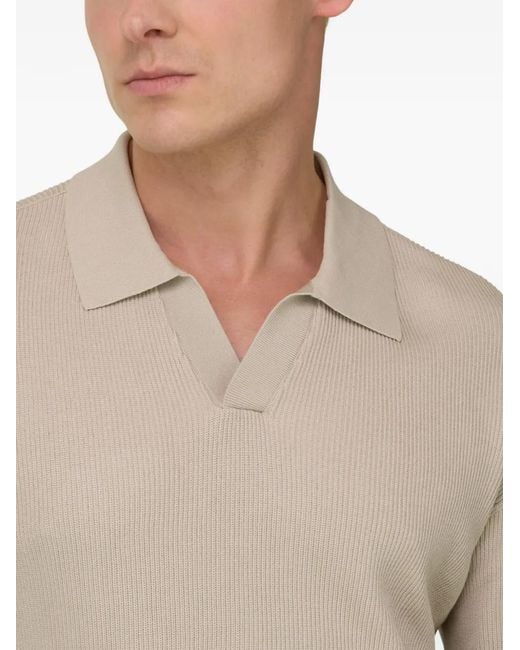 Pull Nervuré À Col Ouvert Boggi pour homme en coloris White