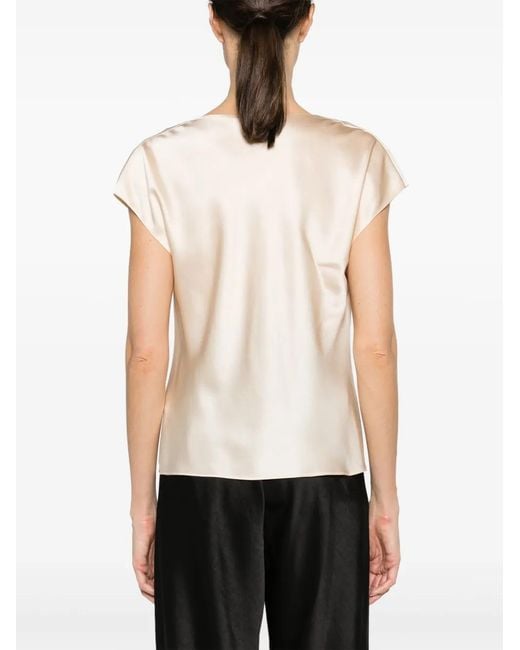 Blusa Con Scollo Drappeggiato di Vince in Natural