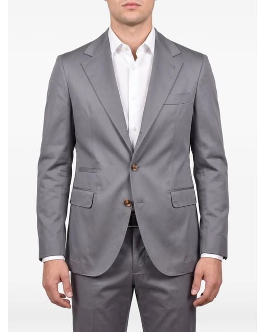 Brunello Cucinelli Gray Tailored-Fit Blazer for men