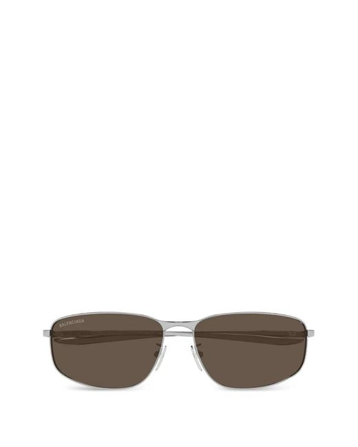 Balenciaga Gray Rectangle-Frame Sunglasses for men