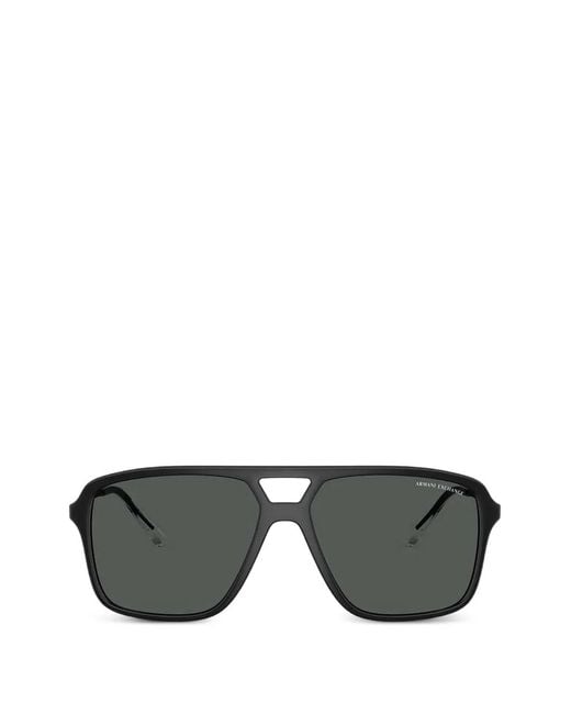 ARMANI EXCHANGE Black Double-Bridge Sunglasses for men