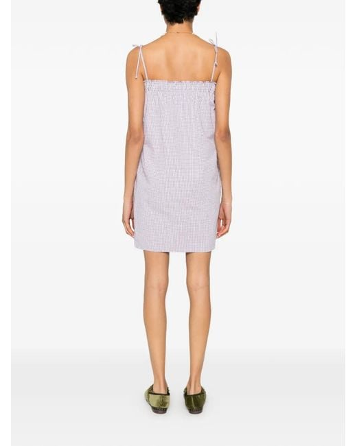 A.P.C. Purple Checked Mini Dress