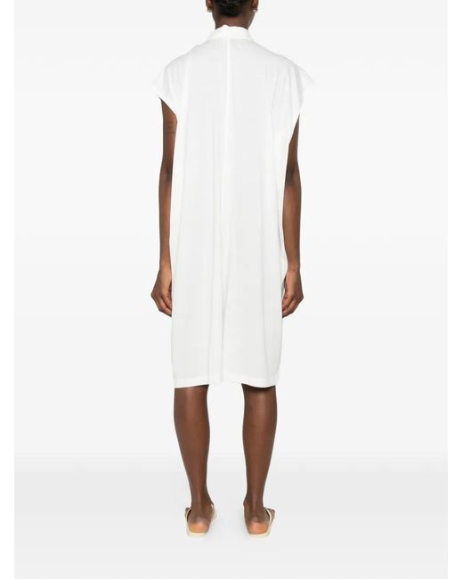 Totême White Sleeveless Jersey Midi Shirt Dress