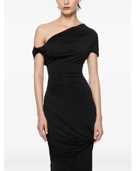 Paris Georgia Black Pascal One-Shoulder Maxi Dress