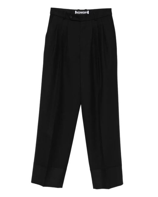 frenken Black Crag Pleated Cuffed Trousers