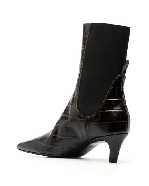 Totême Black Crocodile Effect Boot