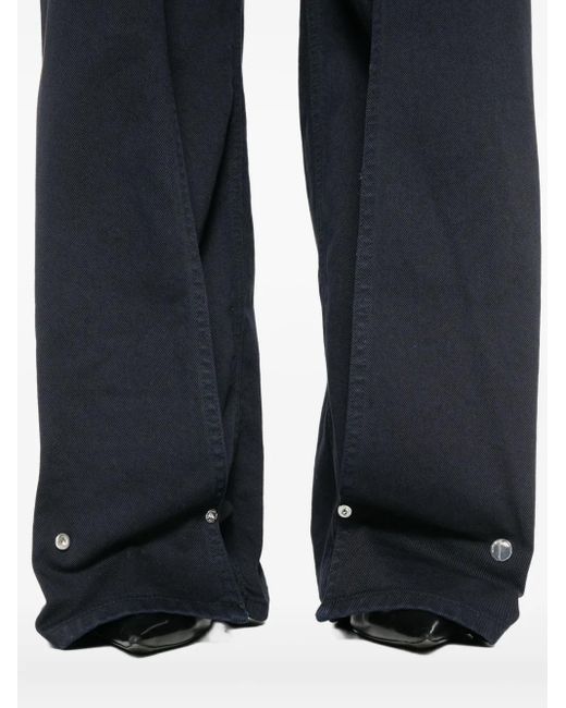 Jean Paul Gaultier Blue Panelled Button-Fastening Jeans