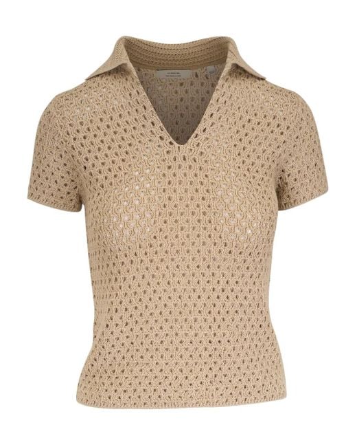 Vince Natural Cotton Polo Top