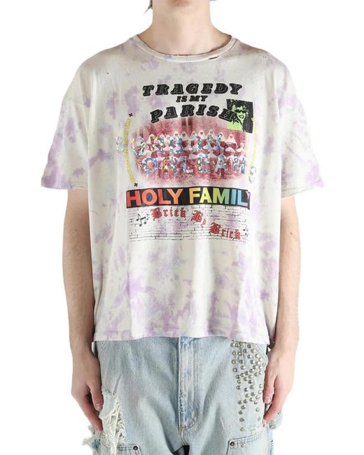 PALY White Tie-Dye Graphic T-Shirt