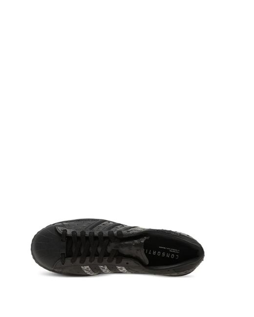 Adidas Black Superstar Footpatrol Stripe Sneakers for men