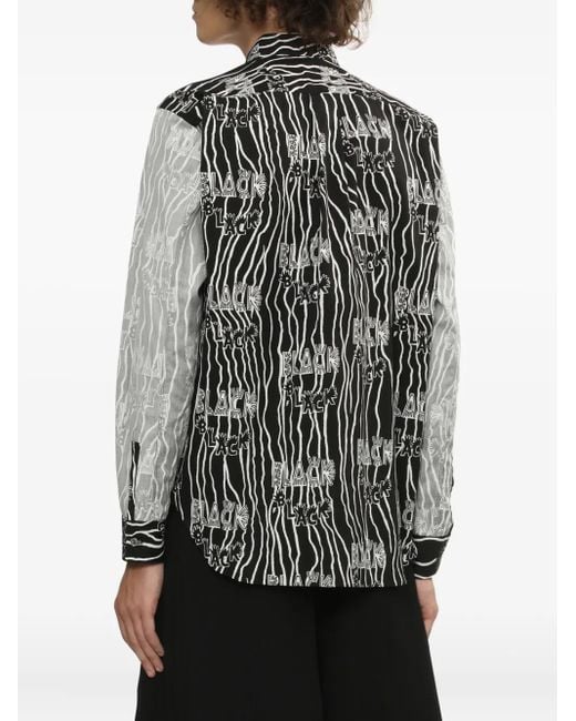 COMME DES GARÇON BLACK Gray Print Long-Sleeve Shirt