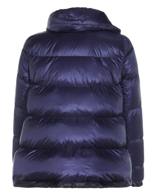 Sacai Blue Asymmetric-Zip Padded Jacket