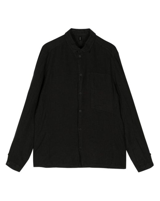 Transit Black Long-sleeve Linen Shirt for men