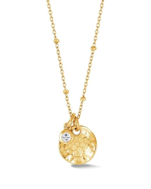 Dower & Hall Metallic Hammered Disc Sapphire Necklace
