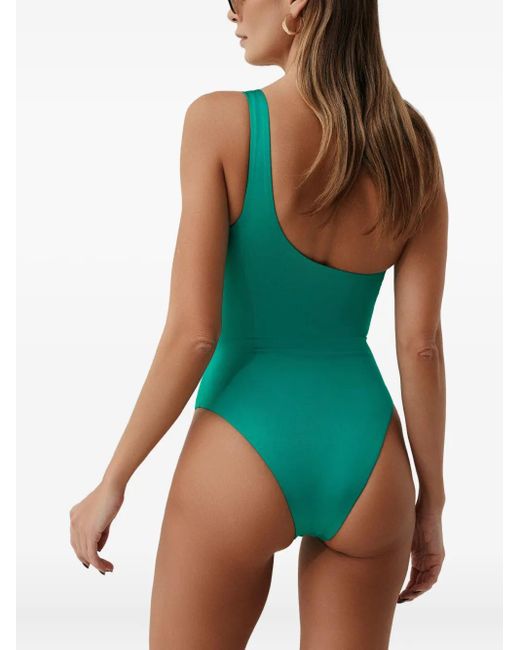 SOFIA ERHAN Green One-Shoulder Swimsuit