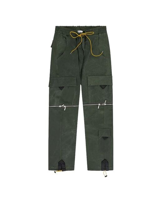 Rhude Green Zip-Detail Cargo Pants for men