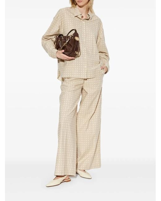 KENZO Natural Pattern-Jacquard Trousers