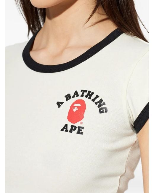 A Bathing Ape White Ringer T-Shirt