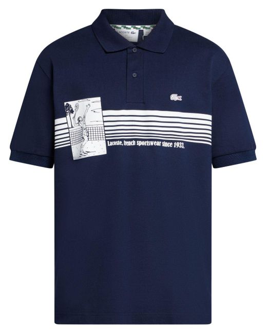 Lacoste Blue French Made Cotton Polo Shirt for men