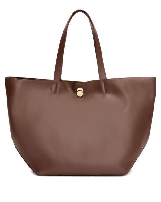 Fabiana Filippi Brown Eclissi Button-Fastening Tote Bag
