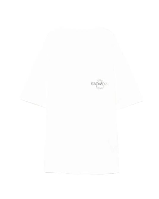 Yohji Yamamoto White Logo Print T-Shirt