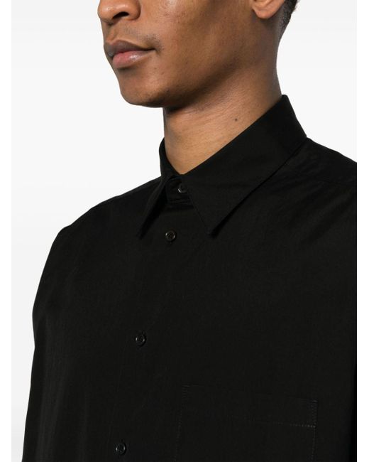 Yohji Yamamoto Katoenen Popeline Overhemd in het Black voor heren
