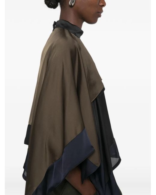 Sacai Black Layered Semi-Sheer Blouse