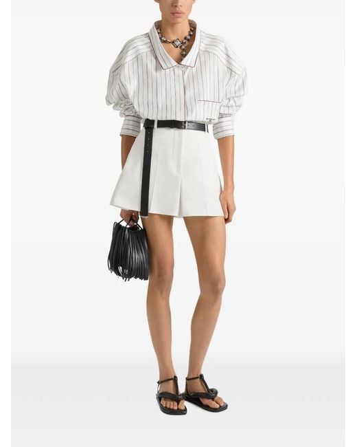 Givenchy White Pleated Back Shorts