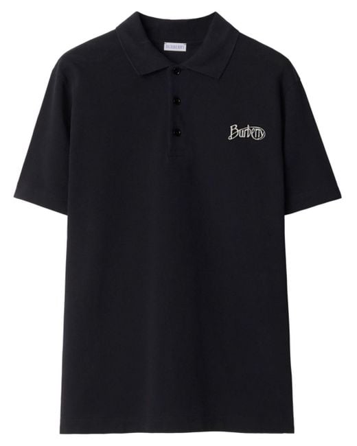 Black burberry polo shirt mens hotsell