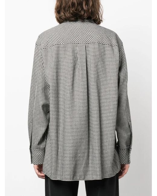 Iceberg Gray Houndstooth-Pattern Shirt Jacket