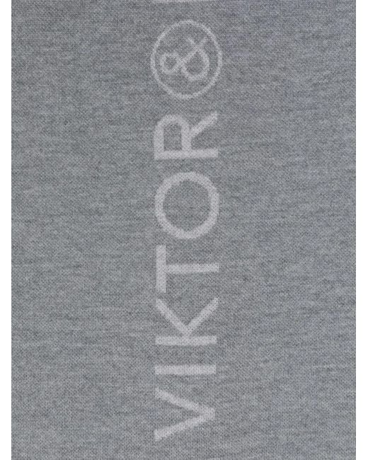 Viktor & Rolf Gray Logo-Jacquard Scarf