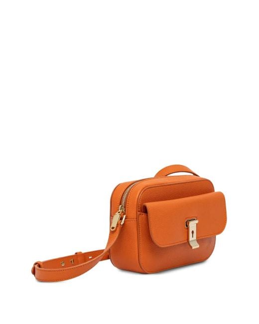 Bally Orange Lock Me Crossbody Bag