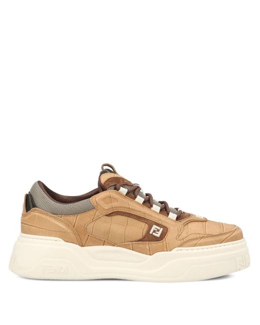 Fendi Brown Force Trainers for men