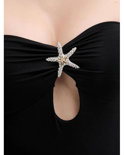 Guess Black Starfish-Embellished Swimsuit