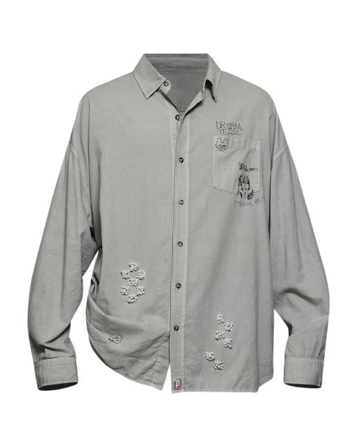 PALY Gray Appliqué-Detail Shirt for men
