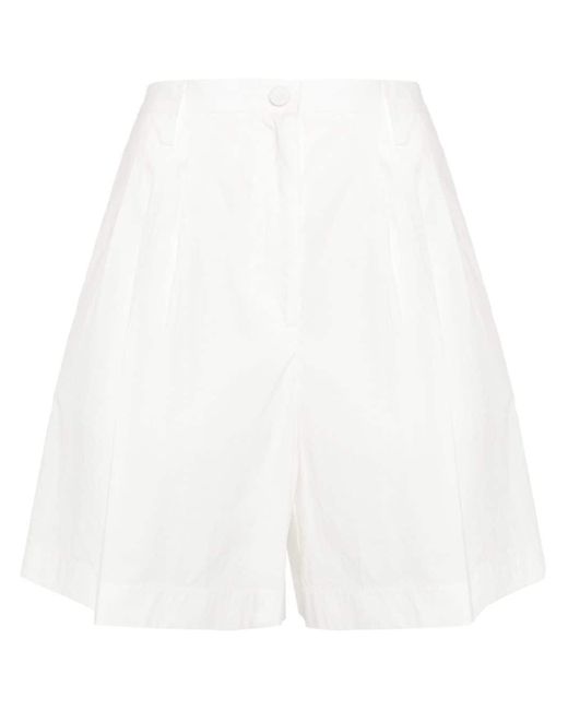 Forte Forte White High-waist bermuda shorts
