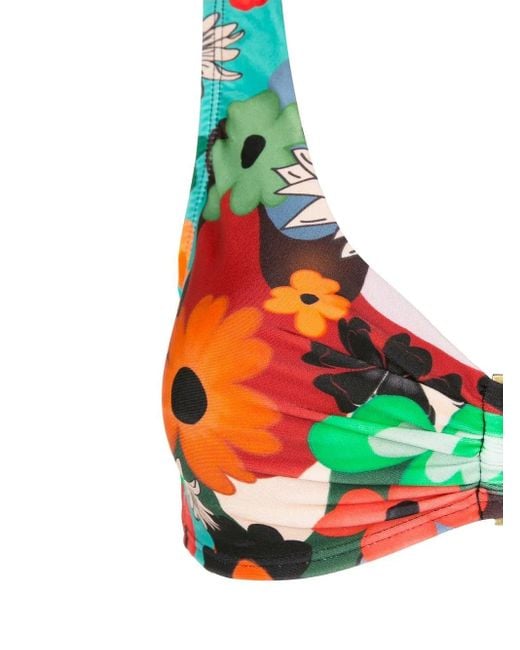 Amir Slama White Floral-Print Tie-Fastened Bikini