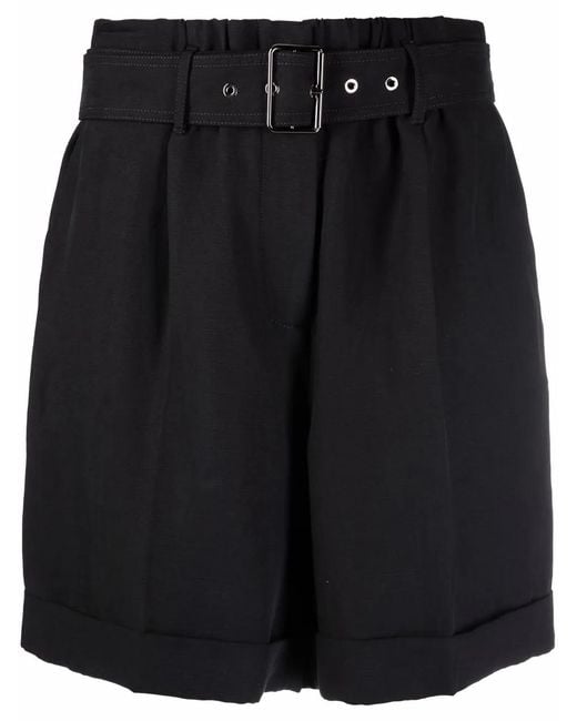 Woolrich Black Belted Flared Shorts