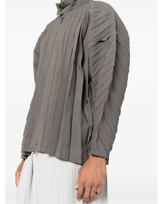 Homme Plissé Issey Miyake Gray Edge Pleated Jacket for men
