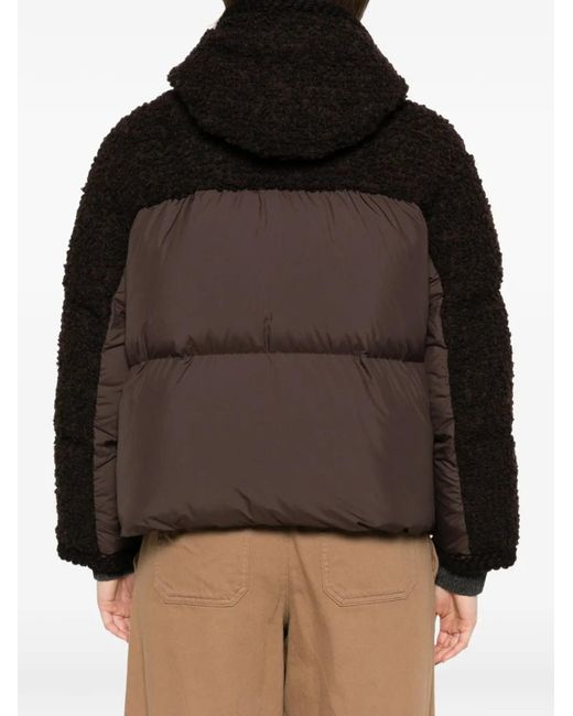Moncler Black Quilted Shearling-Effect Jacket