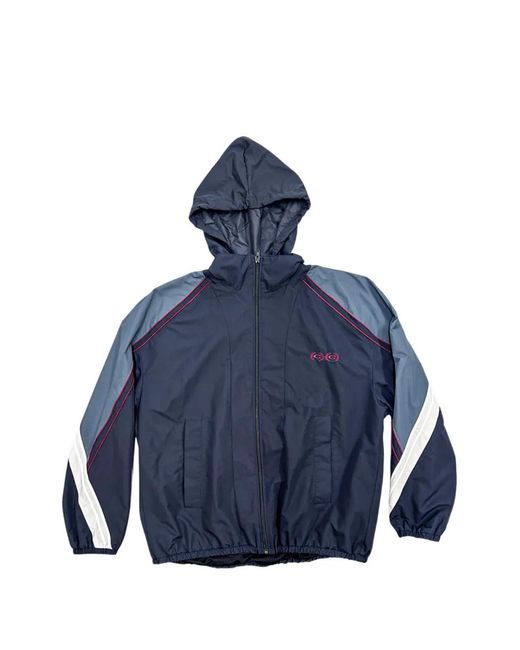 Commission Blue Hooded Colour-Block Jacket