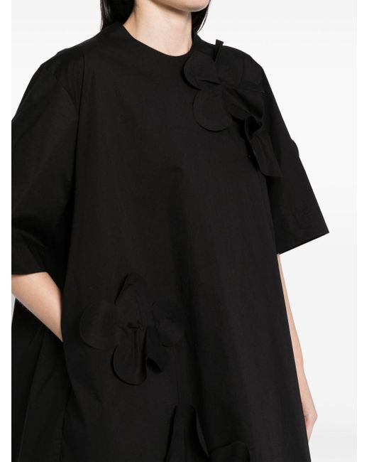 JNBY Black Flower-detailing Cotton-blend Dress