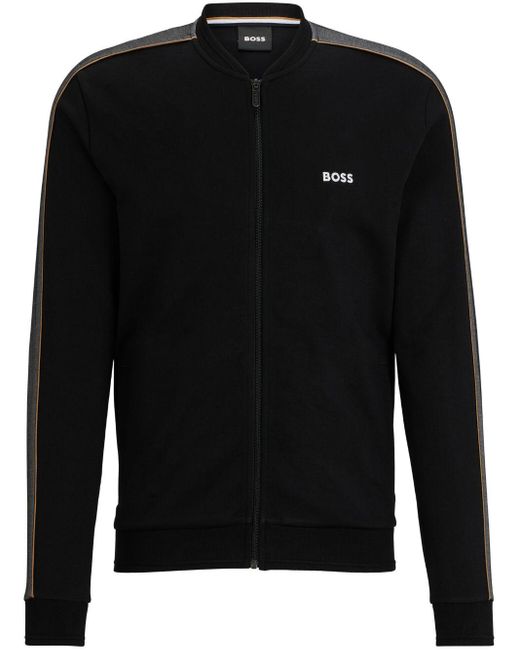 Boss Sweater Met Rits in het Black voor heren